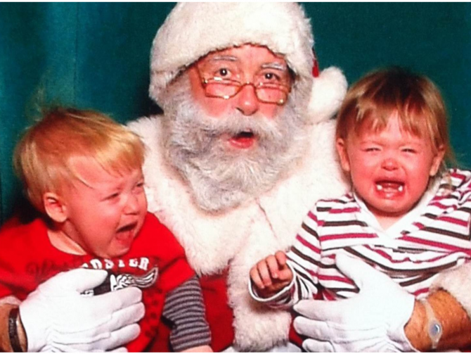 santa and children
