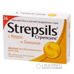 Стрепсилс с медом и лимоном